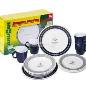 SET 16 PIEZAS MELAMINA NAUTICAL BRUNNER