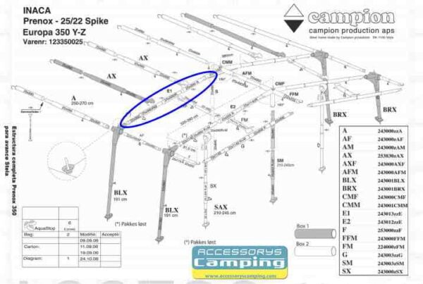 TUBO PRENOX E-POLE 320-390 CM