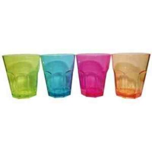 JUEGO 4 VASOS AGUA COLORES
